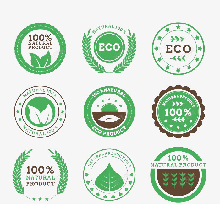 贴图图标png_新图网 https://ixintu.com 创意logo 徽章 环保 绿色