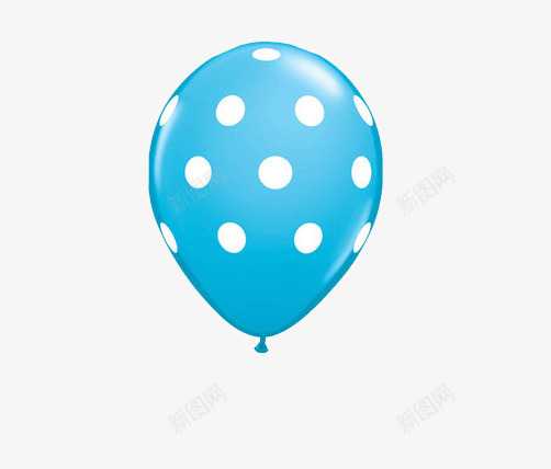 蓝色波点气球png免抠素材_新图网 https://ixintu.com 夏天 夏日 气球 波点气球