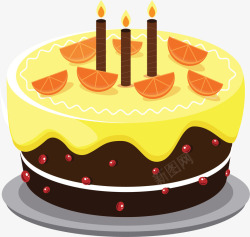 蛋糕橙子橙子装饰生日蛋糕矢量图高清图片