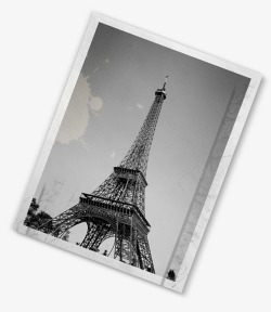 黑白色爱尔菲铁塔照片素材