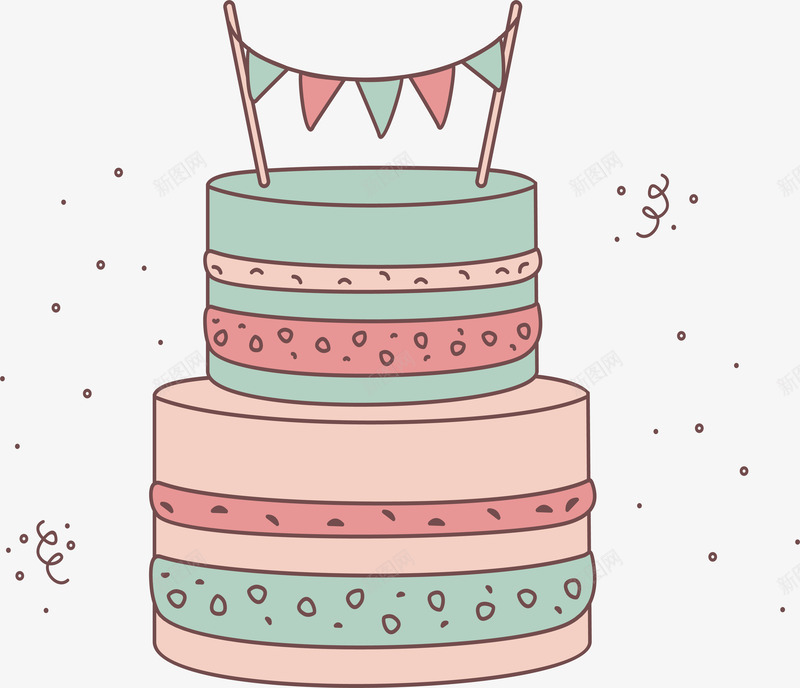 粉绿色可爱蛋糕矢量图eps免抠素材_新图网 https://ixintu.com 可爱蛋糕 手绘蛋糕 生日蛋糕 矢量png 粉绿色 蛋糕 矢量图