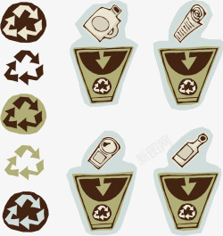 分类回收循环使用垃圾桶素材