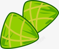 绿色粽子食物手绘素材