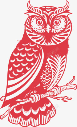 剪纸猫头鹰猫头鹰矢量图高清图片