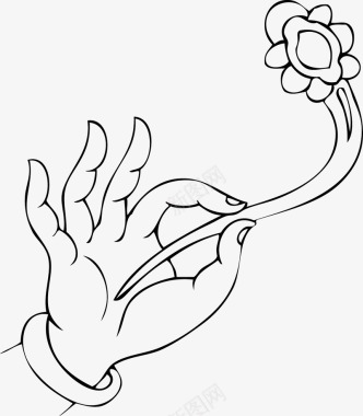 指尖中的花朵图标图标