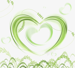 绿色心形爱情保鲜素材