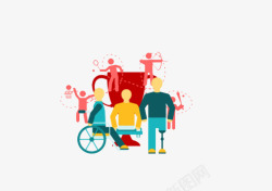 正常人残疾人运动高清图片