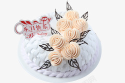 雕花蛋糕生日快乐高清图片