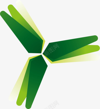 卡通绿色风车扇叶图图标图标