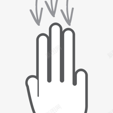 下来手指手势手互动滚动刷卡交互图标图标