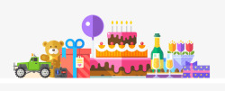 蛋糕页面设计扁平化卡通生日高清图片