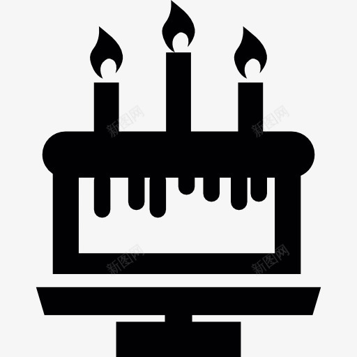 生日蛋糕三根蜡烛图标png_新图网 https://ixintu.com 庆典 烘焙 生日蛋糕 蜡烛 食品