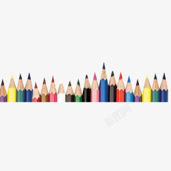 铅笔头彩虹色铅笔高清图片