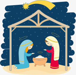 诞生日耶稣降临的夜晚高清图片