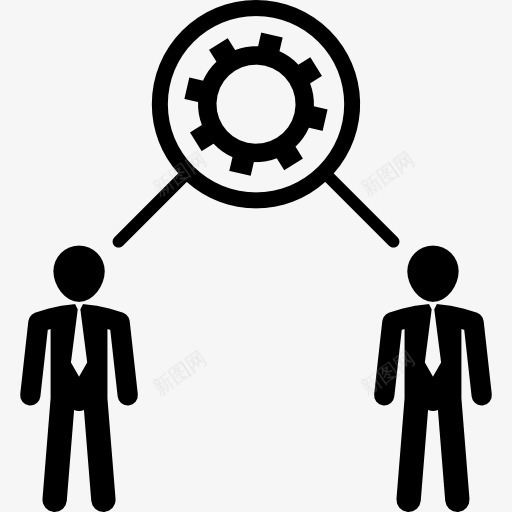 两个商人在齿轮符号图标png_新图网 https://ixintu.com 商业 商人 齿轮