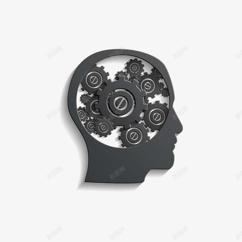 人脑和齿轮png免抠素材_新图网 https://ixintu.com 人 人物 人脑 齿轮