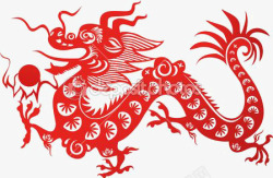 中国龙剪纸素材