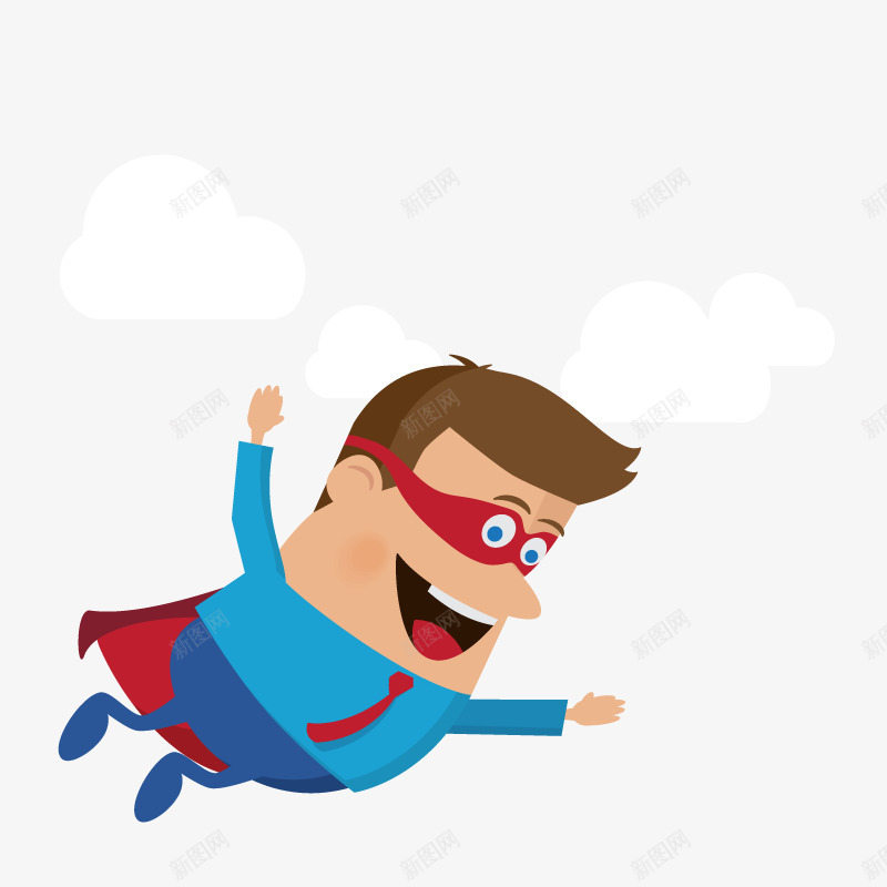 可爱小超人png免抠素材_新图网 https://ixintu.com 卡通小超人 扮演超人的男孩子 红色眼罩