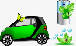 环保汽车电池元素矢量图素材