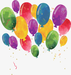 生日派对飞舞气球矢量图素材