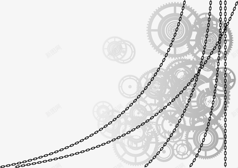 背景装饰齿轮铁链png免抠素材_新图网 https://ixintu.com 背景装饰 铁链 齿轮
