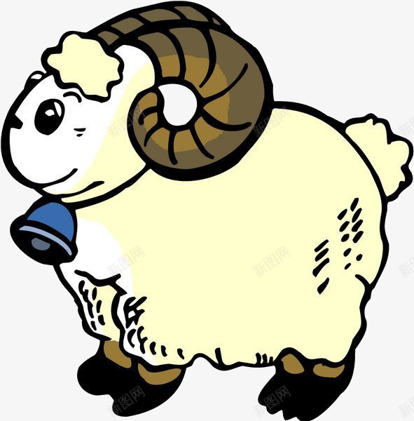 我们的朋友png免抠素材_新图网 https://ixintu.com 卡通 牧羊人 羊角素材 艺术 铃铛