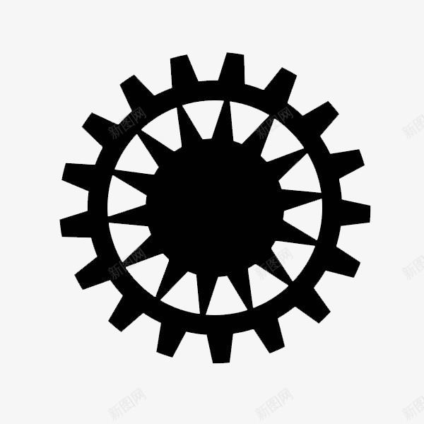 黑色齿轮图标png_新图网 https://ixintu.com 素材 锯齿 黑色 齿轮