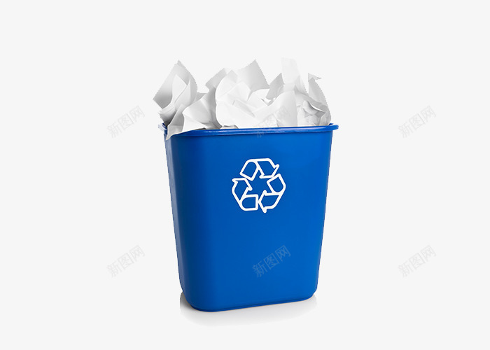 垃圾回收桶png免抠素材_新图网 https://ixintu.com 可回收 废纸 环保 蓝色