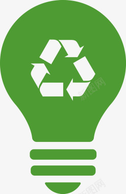 绿色循环灯泡图标图标