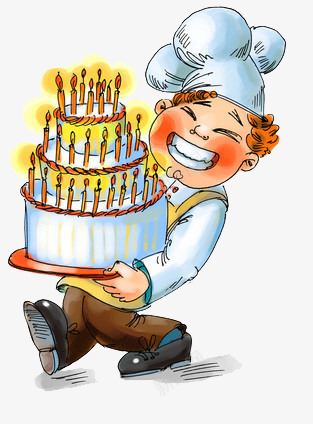 一厨师做的生日蛋糕卡通png免抠素材_新图网 https://ixintu.com 生日 蜡烛 许愿