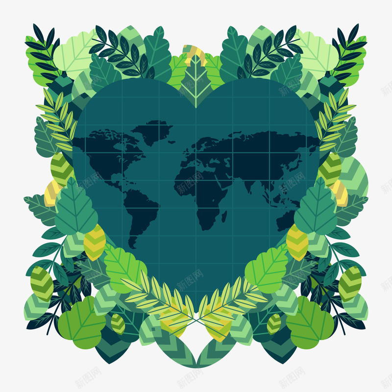 绿色植物世界环境日海报png免抠素材_新图网 https://ixintu.com 世界环境日 环保 绿色叶子 绿色植物 背景装饰