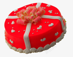 红色爱心生日蛋糕素材