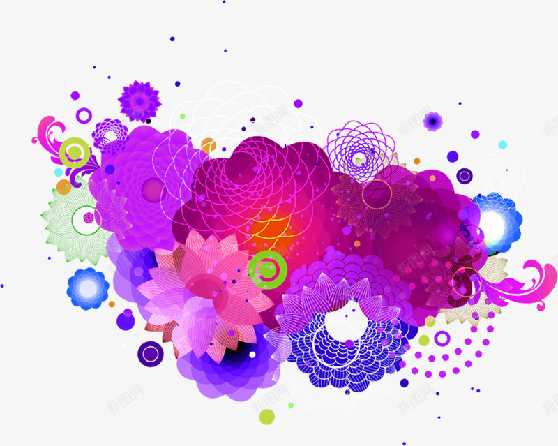 夏日绚丽花朵花纹png免抠素材_新图网 https://ixintu.com 夏日 绚丽 花朵 花纹 设计