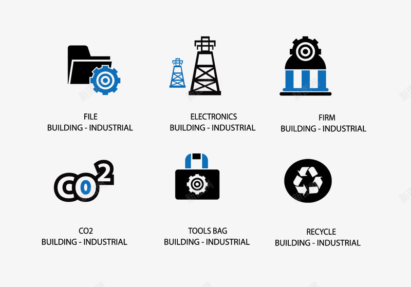 文件夹矢量图eps免抠素材_新图网 https://ixintu.com 信号塔 包 循环利用 文件夹 水 齿轮 矢量图