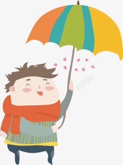 打伞的小男孩打伞的小男孩矢量图高清图片