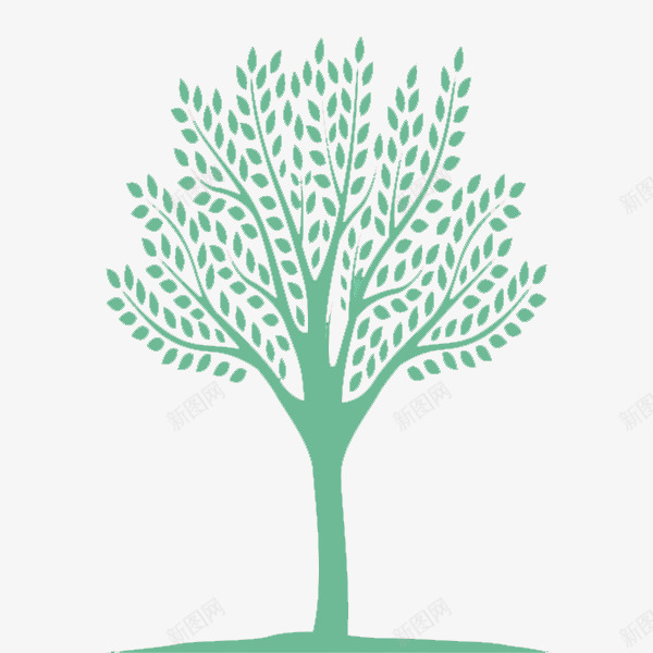 简约绿色树木png免抠素材_新图网 https://ixintu.com 大树 希望 植物 环保 绿色