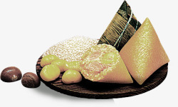 板栗粽子粽叶装饰素材