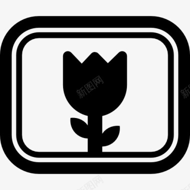 花卉照片的相机选择符号为关闭图标图标