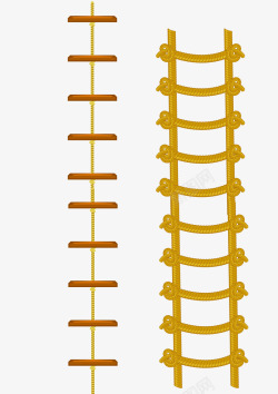 姜黄色绳梯矢量图素材