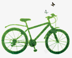 节能广告绿草自行车绿草出行高清图片