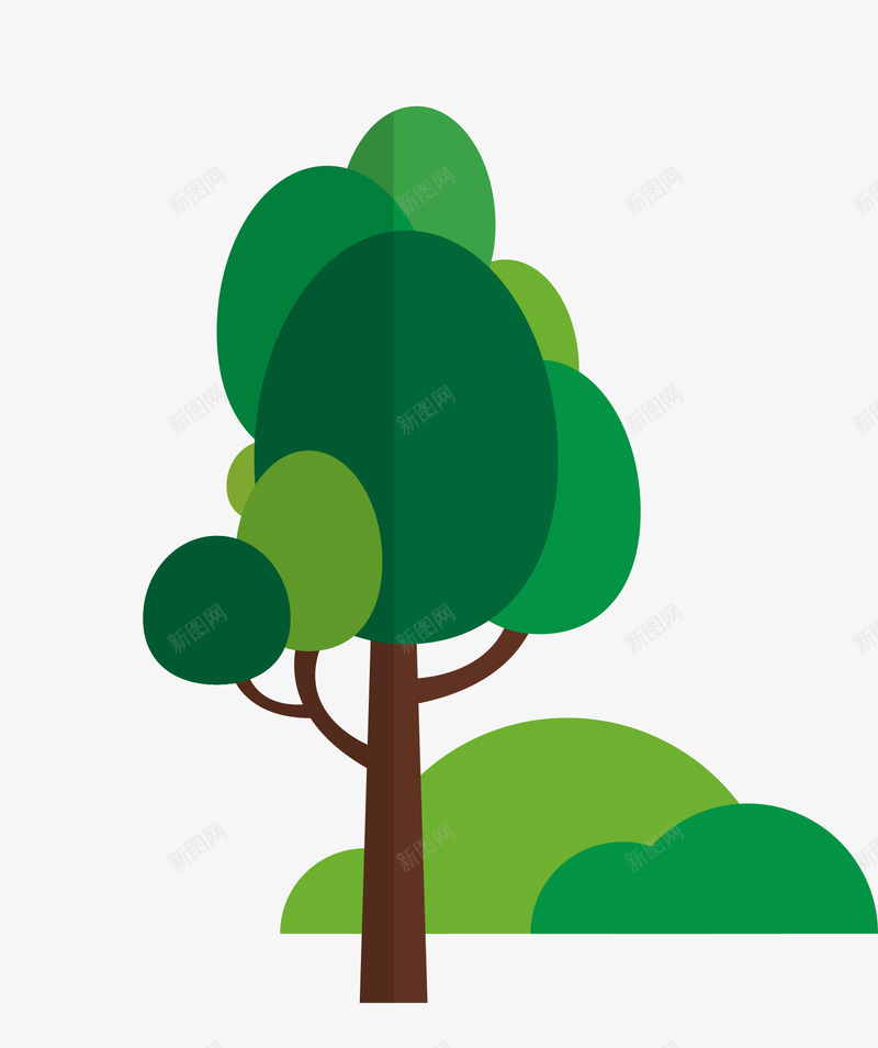 绿色环保树png免抠素材_新图网 https://ixintu.com 卡通环保树 扁平化环保树 树 环保树 矢量环保树 绿色环保树