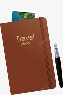 棕色旅游日记本素材