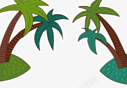 热带地区椰子树林高清图片