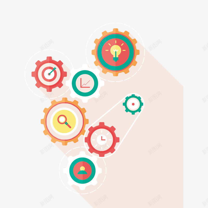 齿轮商务元素矢量图ai免抠素材_新图网 https://ixintu.com 商务元素 放大镜 灯泡 齿轮 矢量图