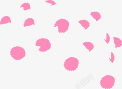 粉色剪纸花朵创意素材