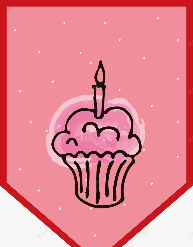 粉色方形卡通图标矢量图ai_新图网 https://ixintu.com 卡通图标 形状 方形 生日 粉色 蛋糕 贺卡 矢量图