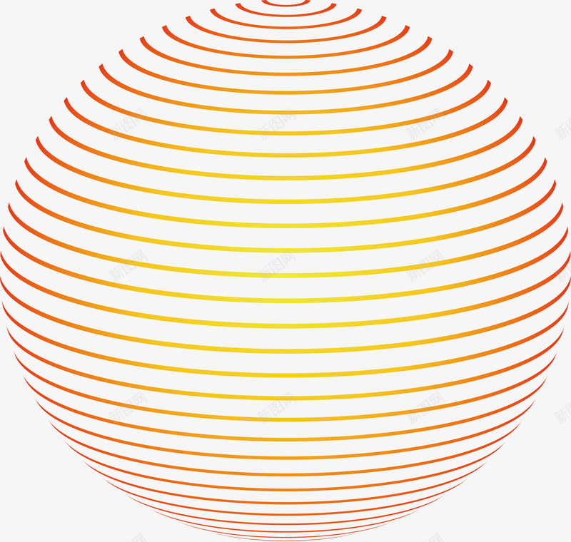 橘色线性球体矢量图eps免抠素材_新图网 https://ixintu.com 球体 矢量素材 线性 线性球体 矢量图