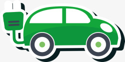 绿色扁平节能汽车素材