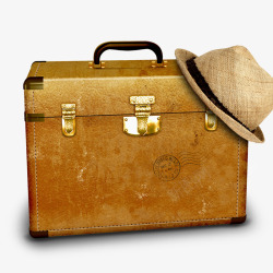 旅行箱帽子旅游素材