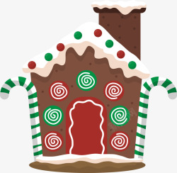 线性圈圈圣诞甜蜜房屋装饰矢量图高清图片
